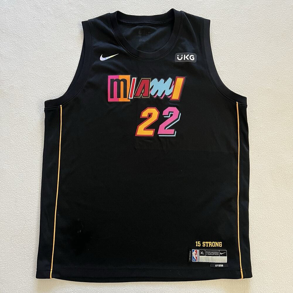 Nike Miami Heat Jimmy Butler Black Jersey #22 Swingman City Edition Youth XL